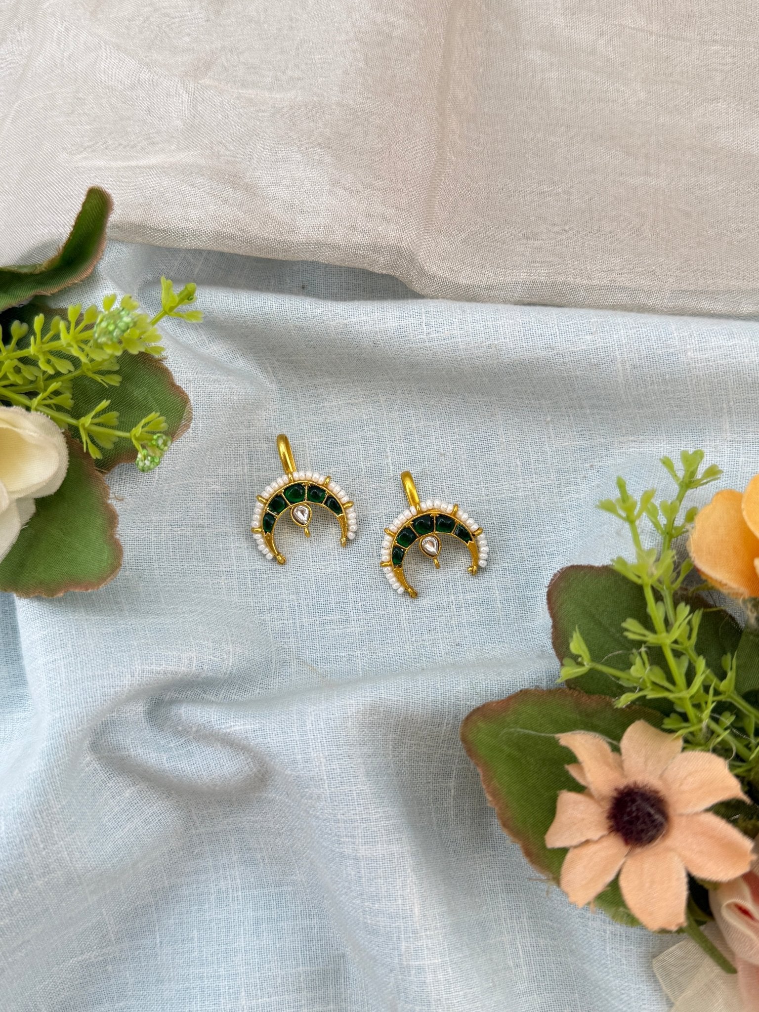 Royal Jadau Kundan Chandra Bugadi Earrings 0608 - Mahilas
