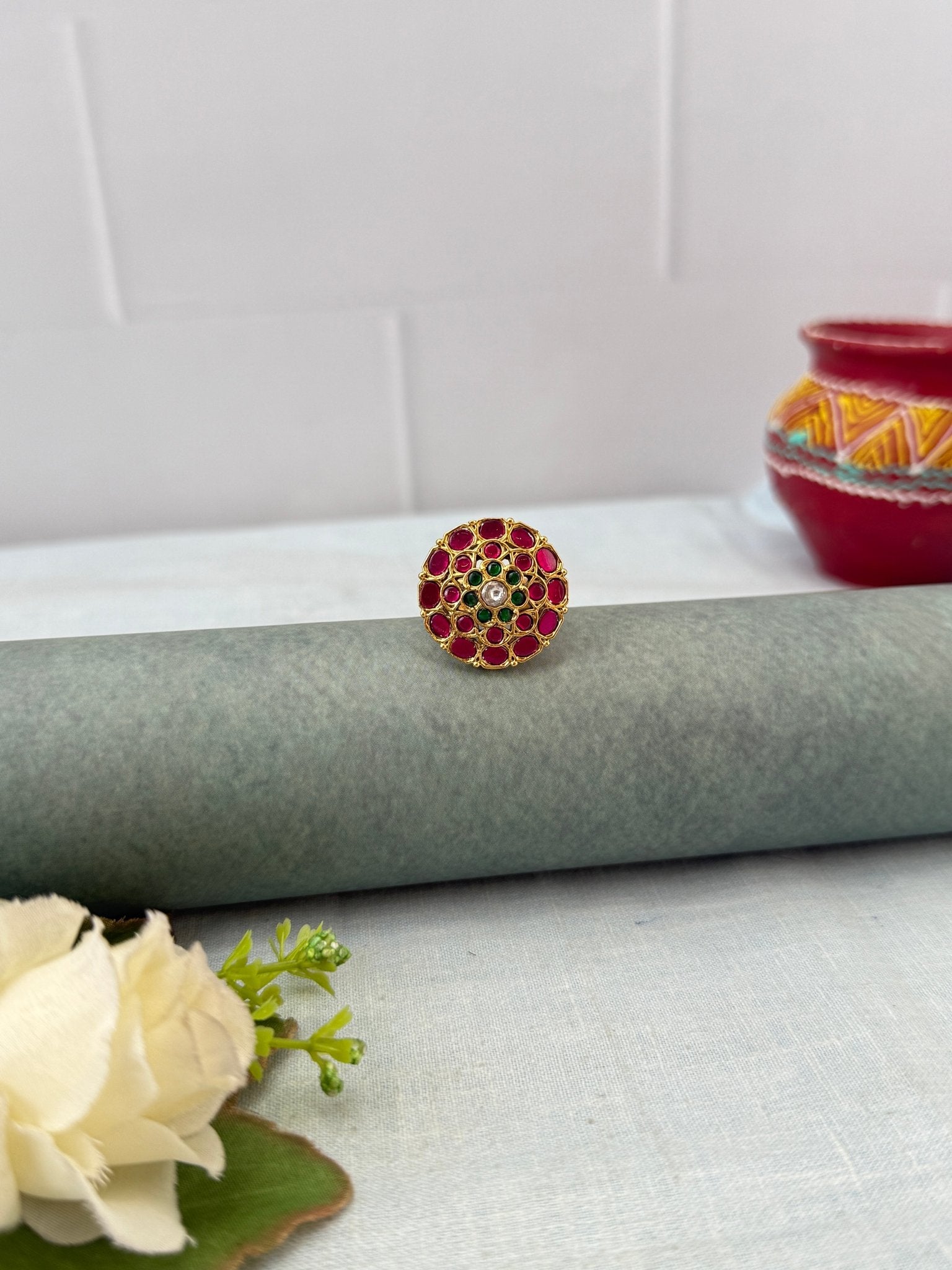 Royal Jadau Kundan Finger Ring 454 - Mahilas