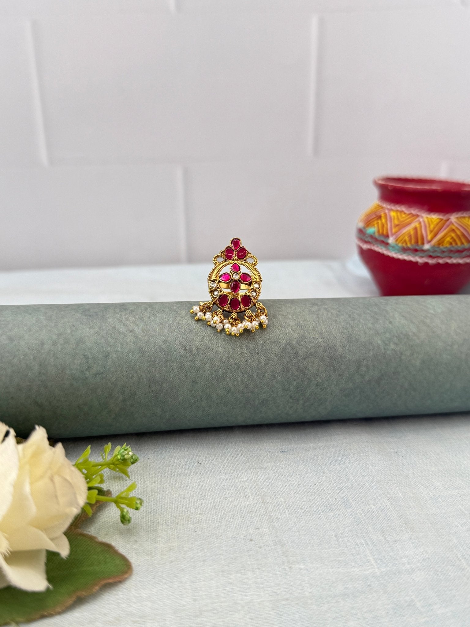 Royal Jadau Kundan Finger Ring 457 - Mahilas