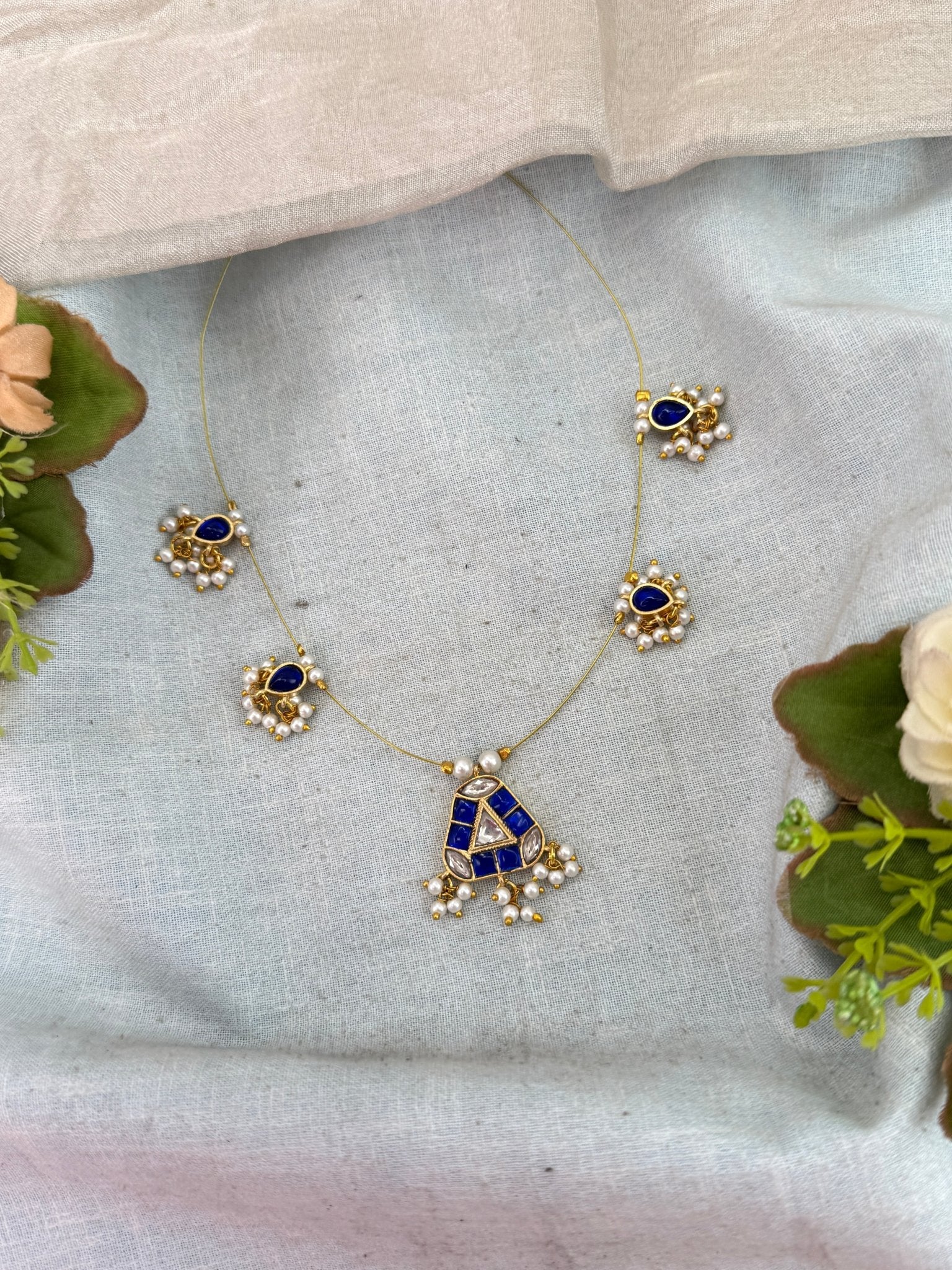 Royal Jadau Kundan Invisible Chain Necklace 1001 - Mahilas