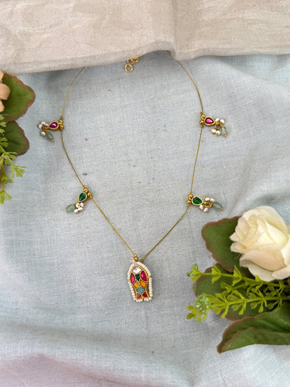Royal Jadau Kundan Invisible Chain Necklace 1002 - Mahilas