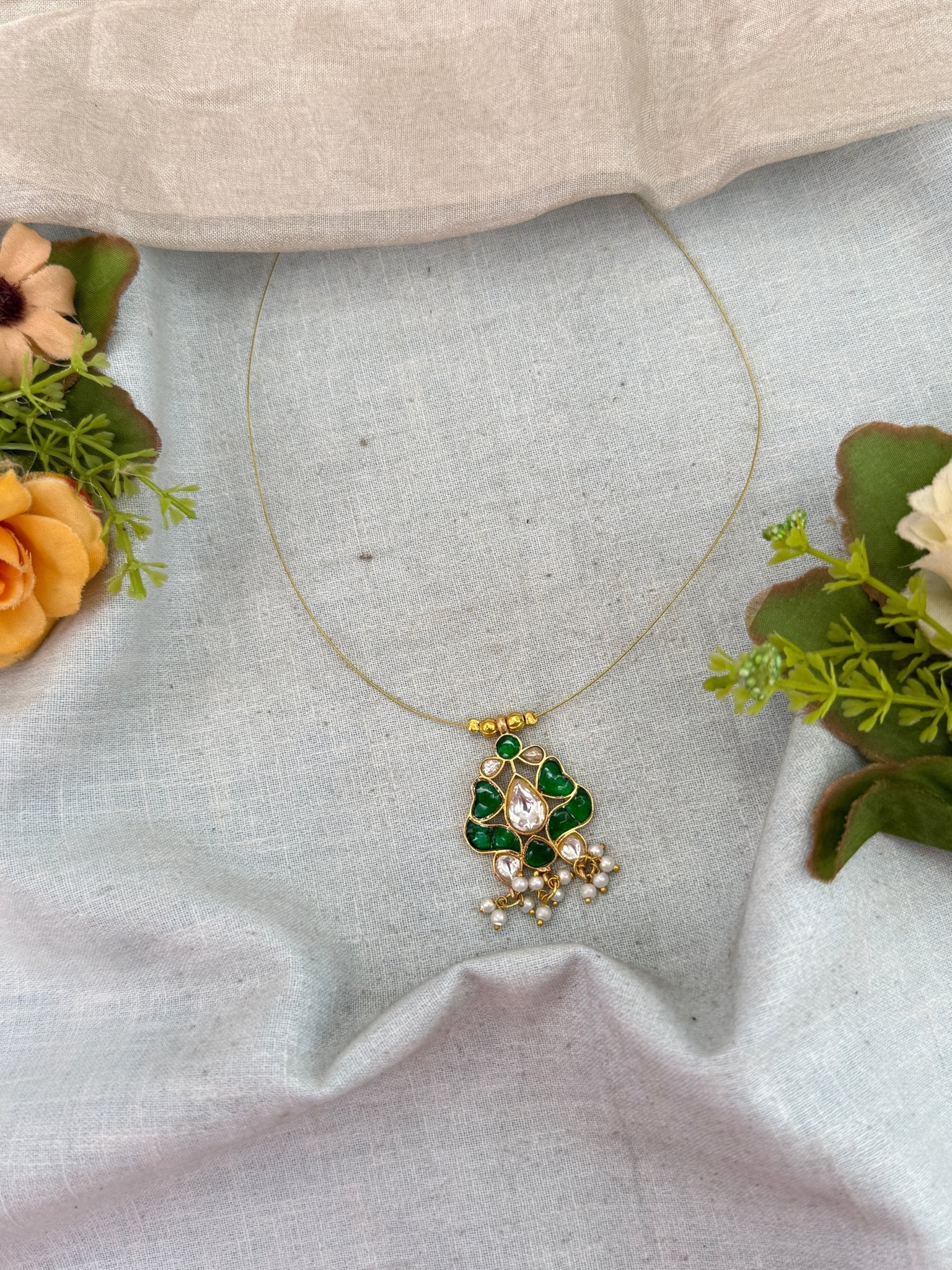 Royal Jadau Kundan Invisible Chain Necklace 1009 - Mahilas