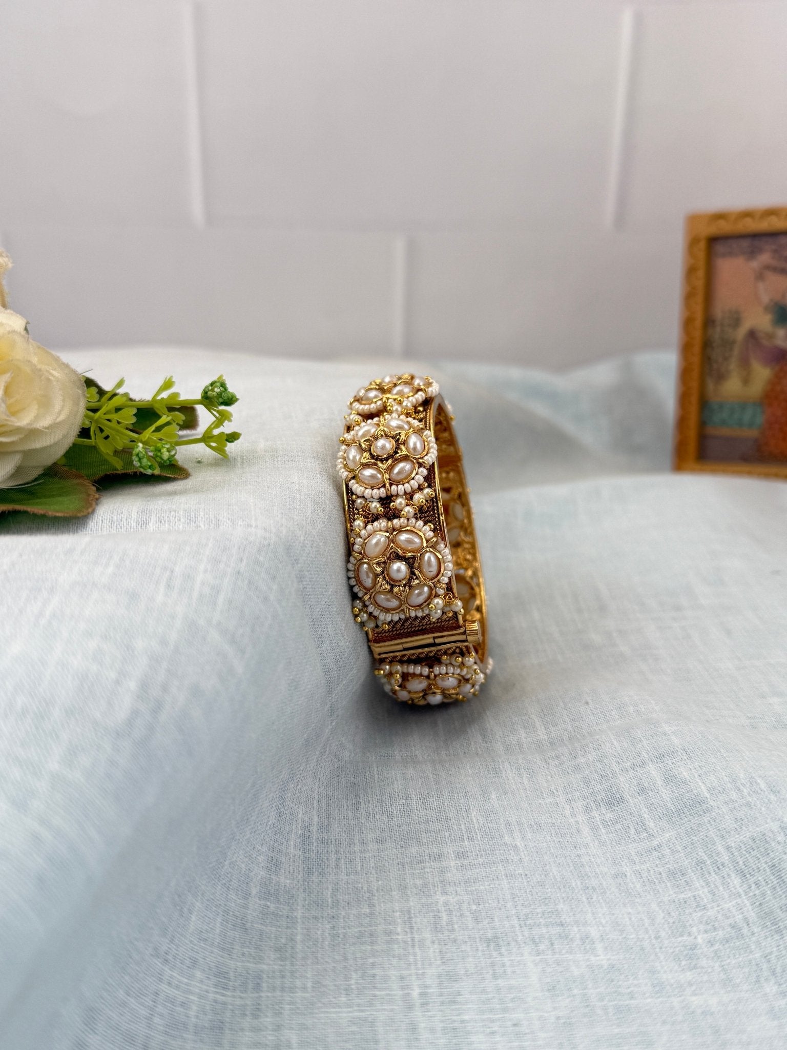 Royal Jadau Kundan Kada Openable Bangle 1166 - Mahilas