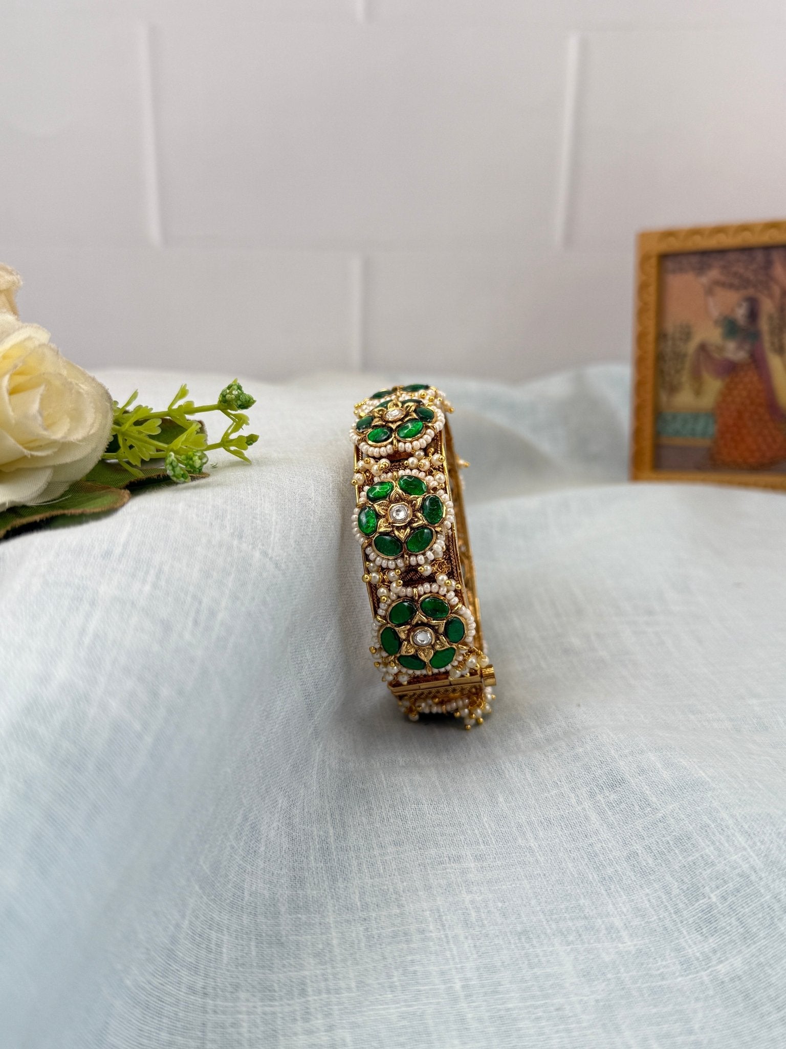 Royal Jadau Kundan Kada Openable Bangle 1168 - Mahilas