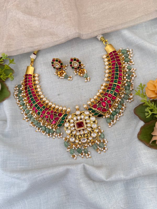Royal Jadau Kundan Kanti Style Necklace Set 1000