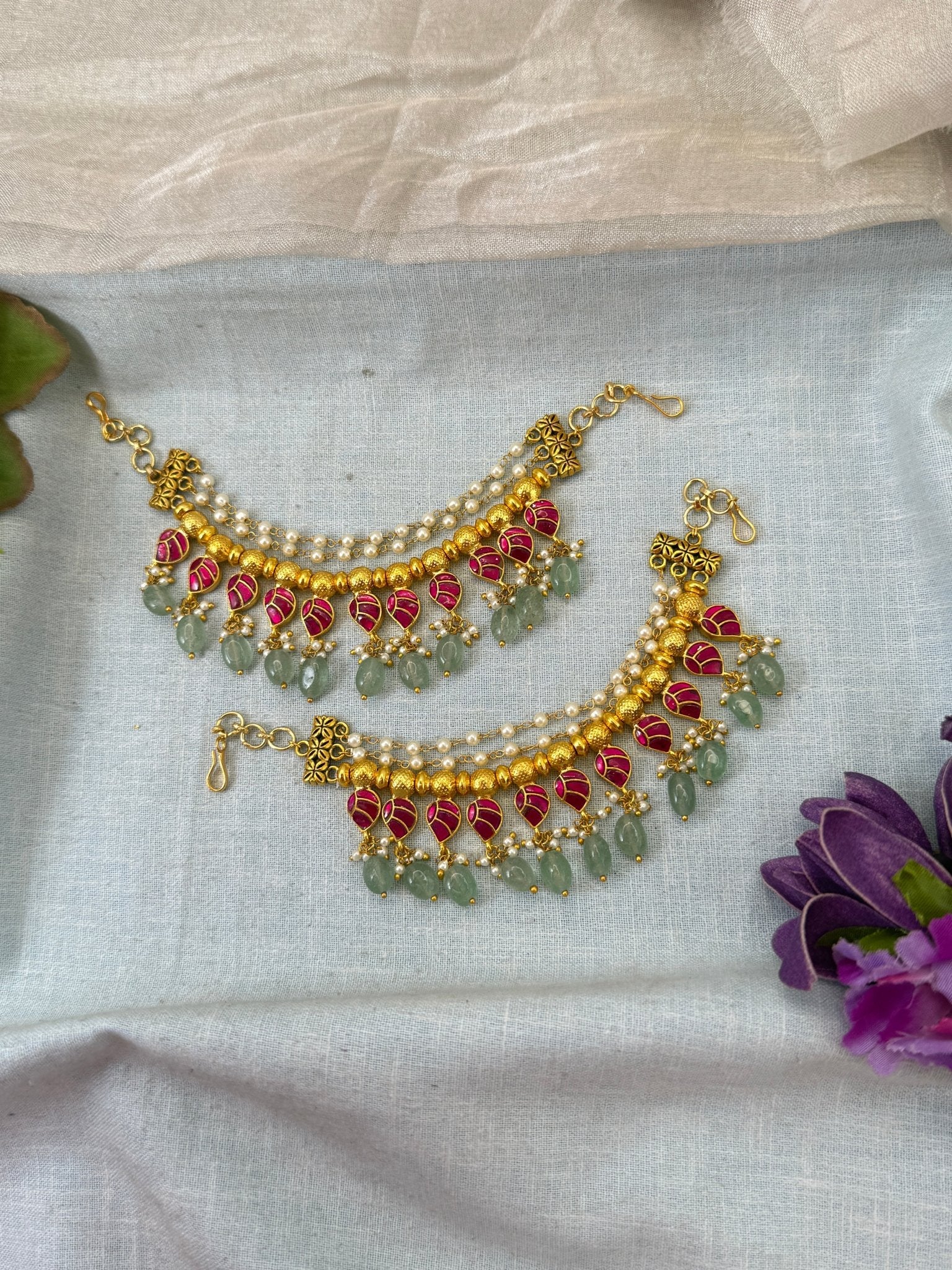 Royal Jadau Kundan Maatal Earchain 527 - Mahilas