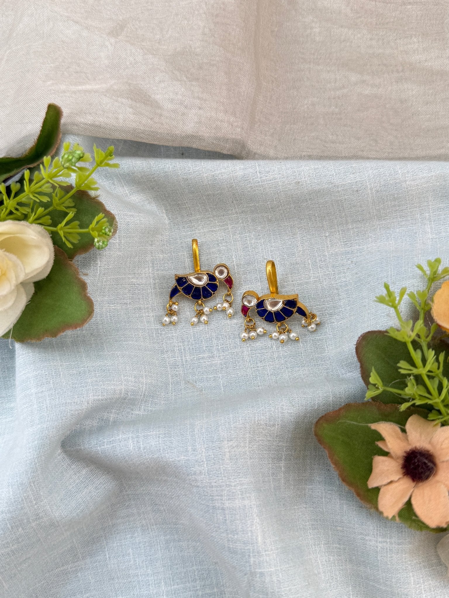 Royal Jadau Kundan Pearl Bugadi Earrings 0619 - Mahilas