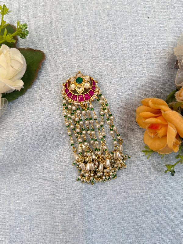 Royal Jadau Kundan Pearl Layer Small Jadebille 354