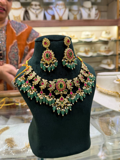 Royal Jadau Kundan Short Necklace Set 1152 - Mahilas