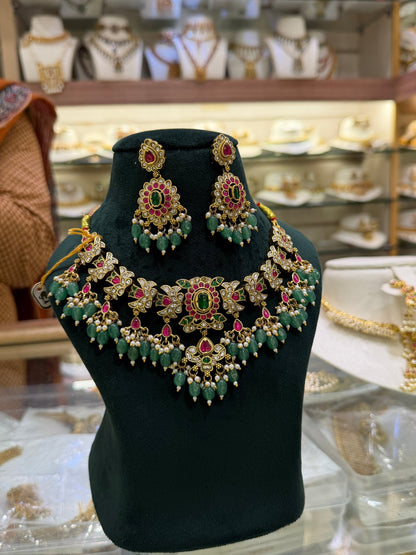 Royal Jadau Kundan Short Necklace Set 1152 - Mahilas