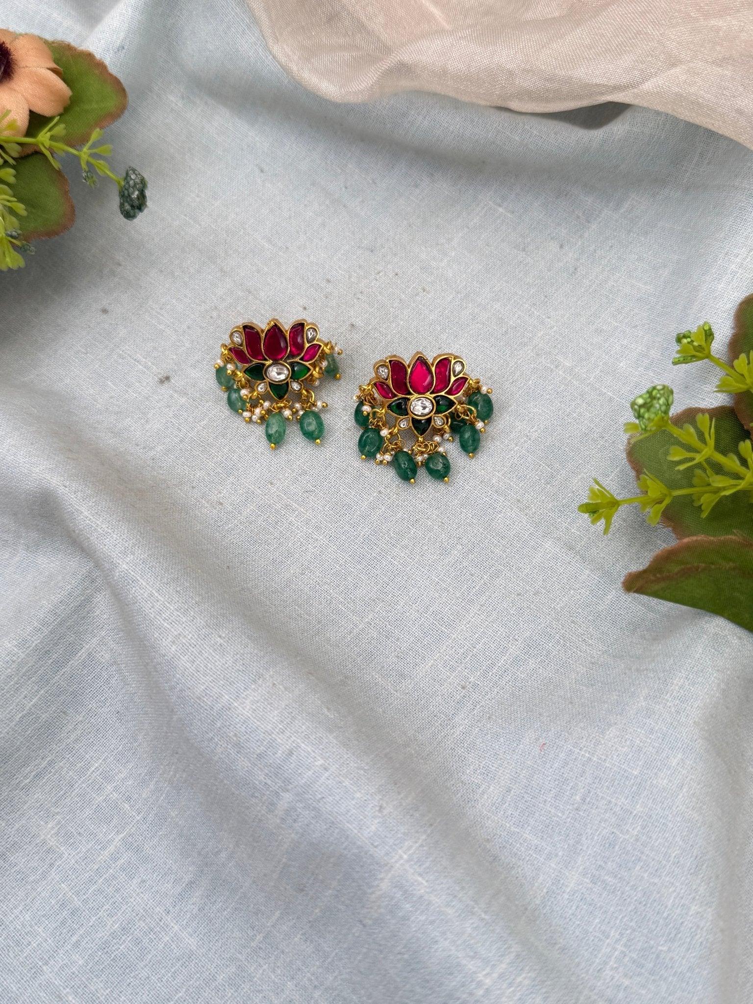 Royal Jadau Kundan Stud Earrings 0562 - Mahilas