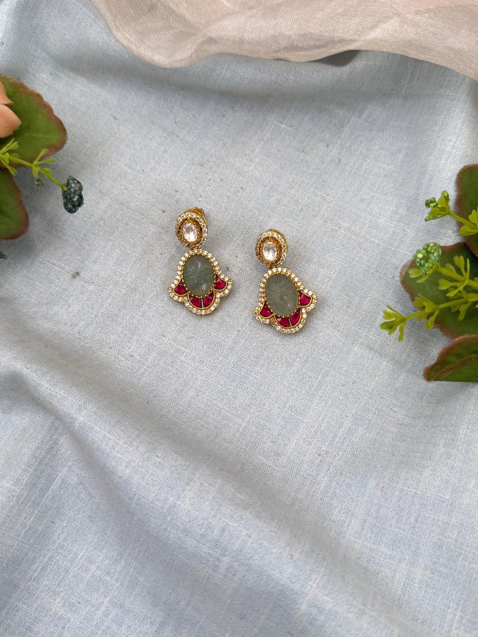 Royal Jadau Kundan Stud Earrings 0563 - Mahilas