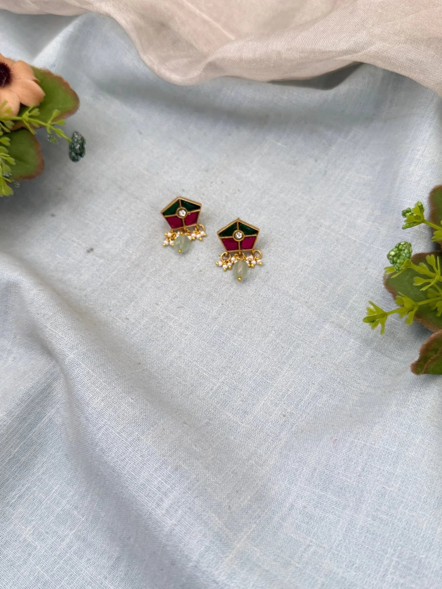 Royal Jadau Kundan Stud Earrings 0572 - Mahilas