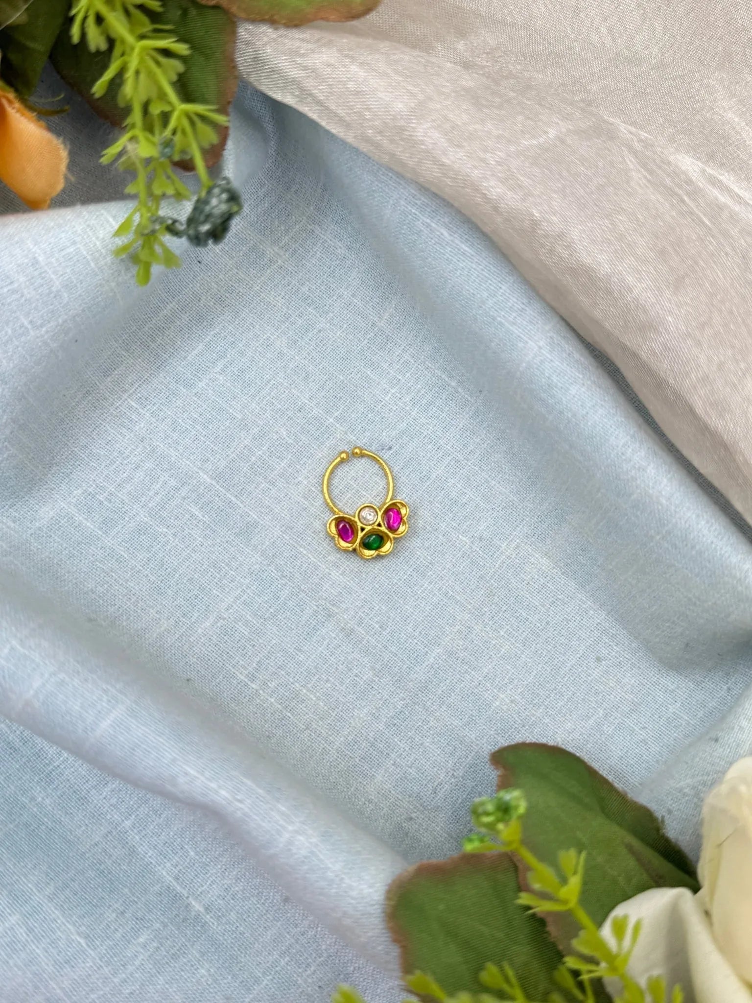 Royal Jadau Pressing Nose Pin 148 - Mahilas