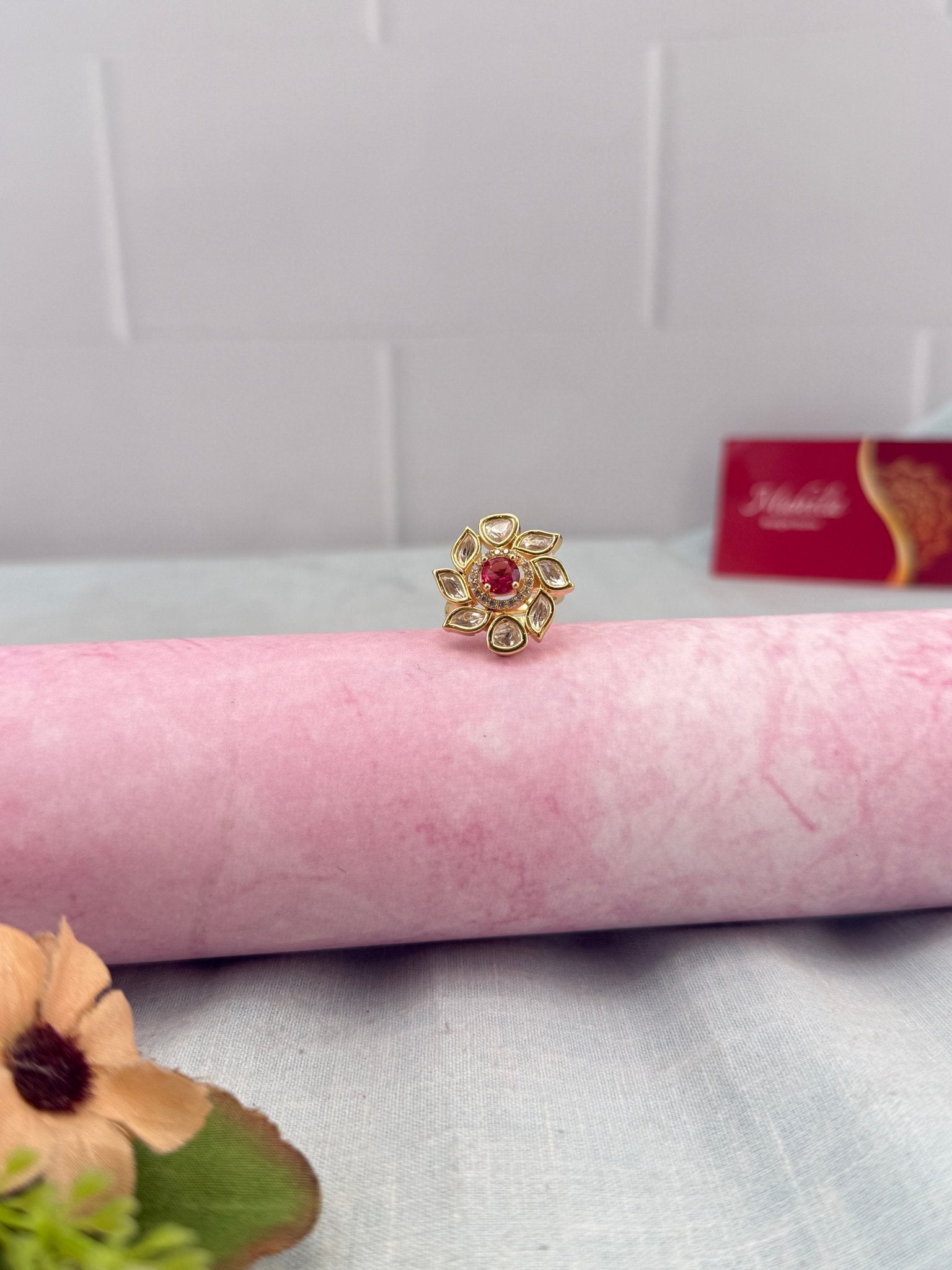 Royal Kundan Finger Ring 467 - Mahilas