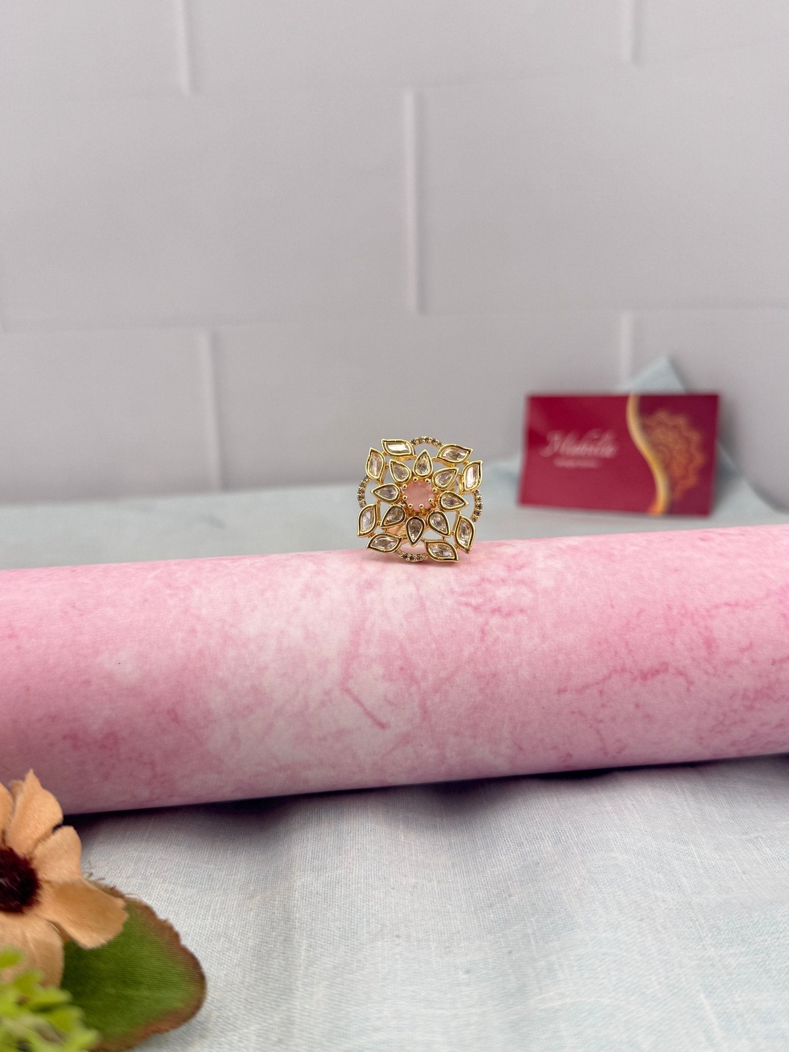Royal Kundan Finger Ring 474 - Mahilas