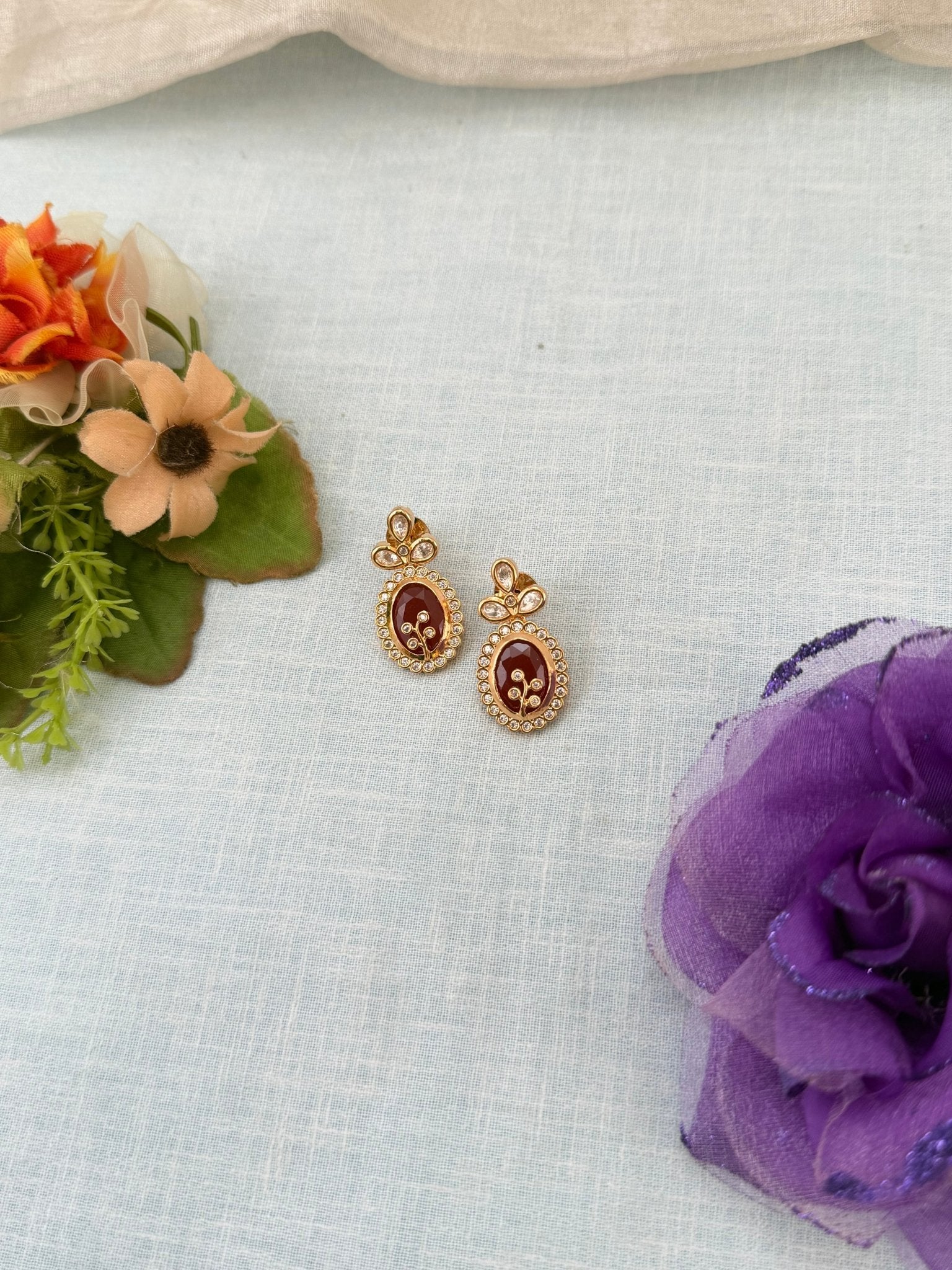 Royal Kundan Stud Earrings 0251 - Mahilas