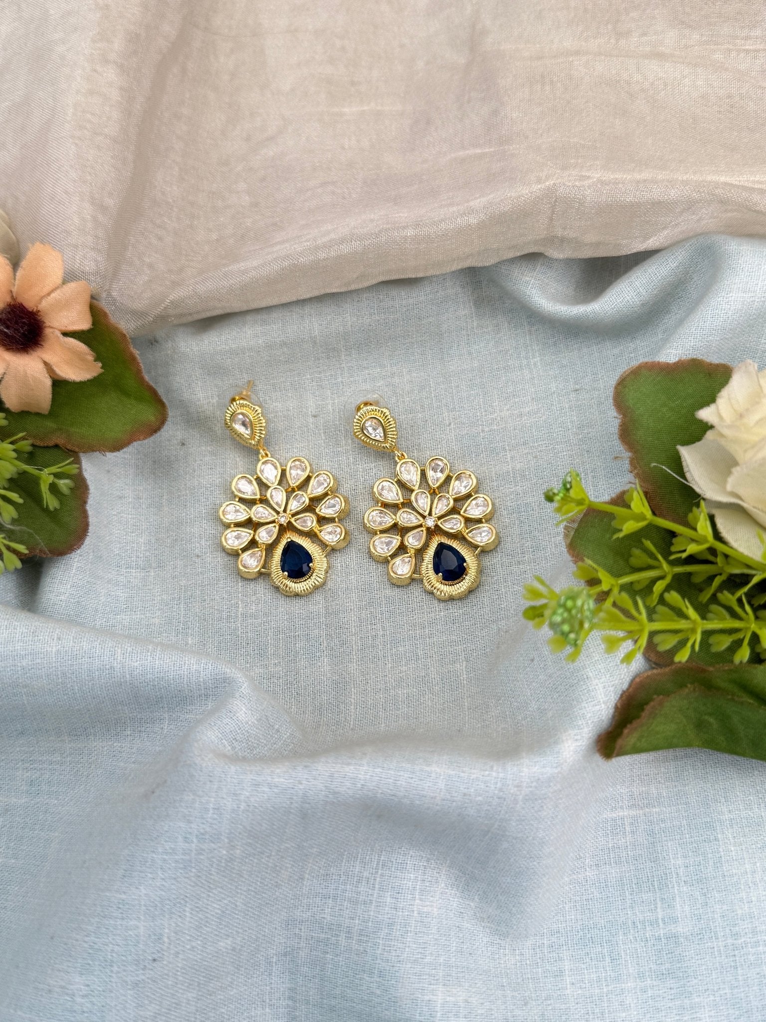 Royal Kundan Stud Earrings 0273 - Mahilas