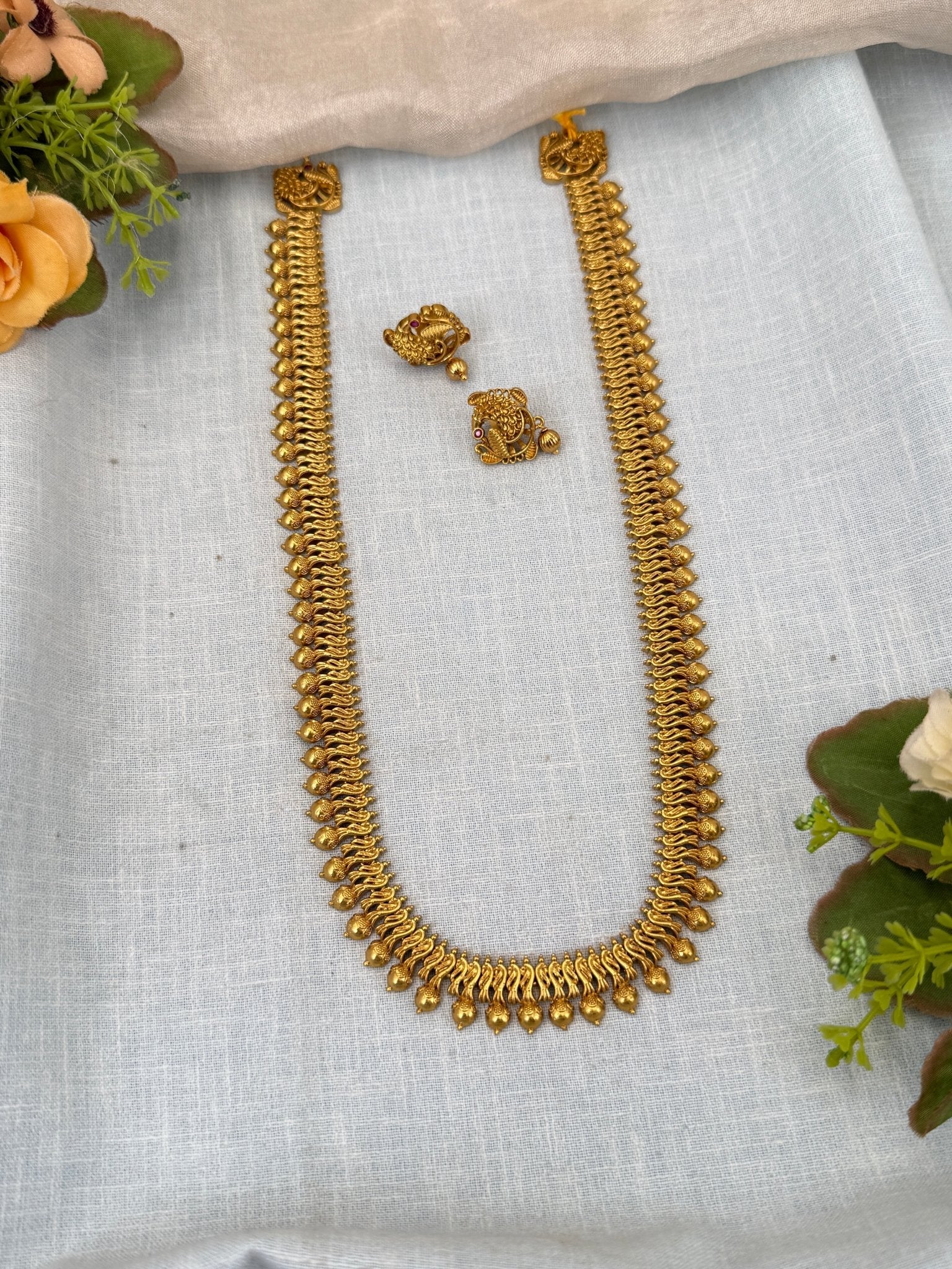 Royal Layer Antique Long Necklace Set 0435 - Mahilas