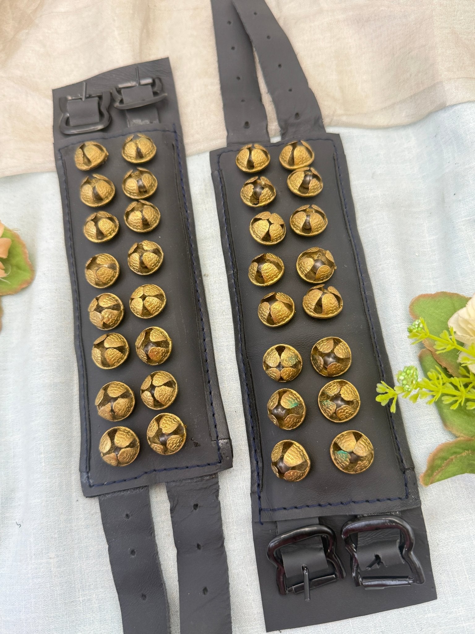 Royal Leather Bharatanatyam Payal Anklet 2 Line 127 - Mahilas