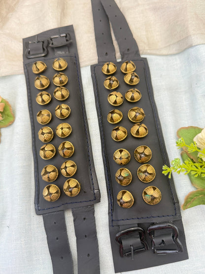 Royal Leather Bharatanatyam Payal Anklet 2 Line 127 - Mahilas