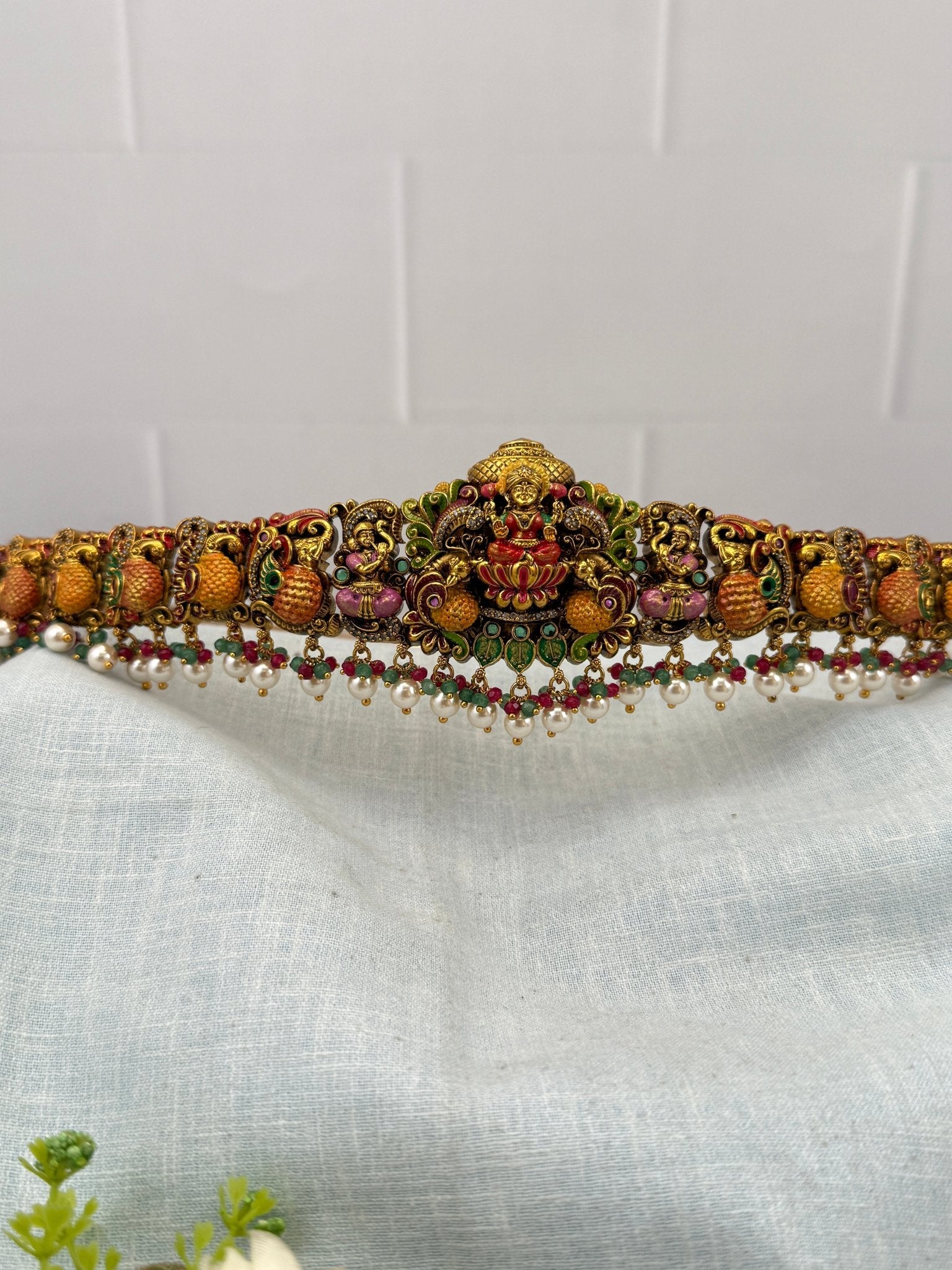 Royal Peacock Lakshmi Hand Painted Vaddanam Kamarbandh 7248 - Mahilas