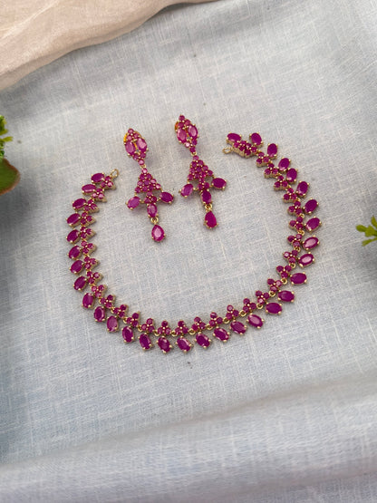 Royal Pearl Stone Short Necklace Set 702 - Mahilas