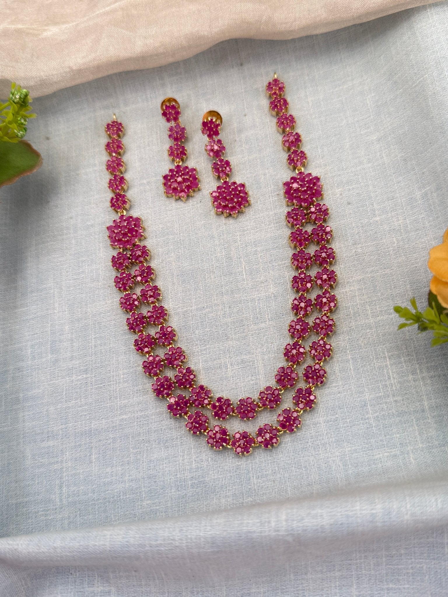 Royal Pearl Stone Short Necklace Set 703 - Mahilas
