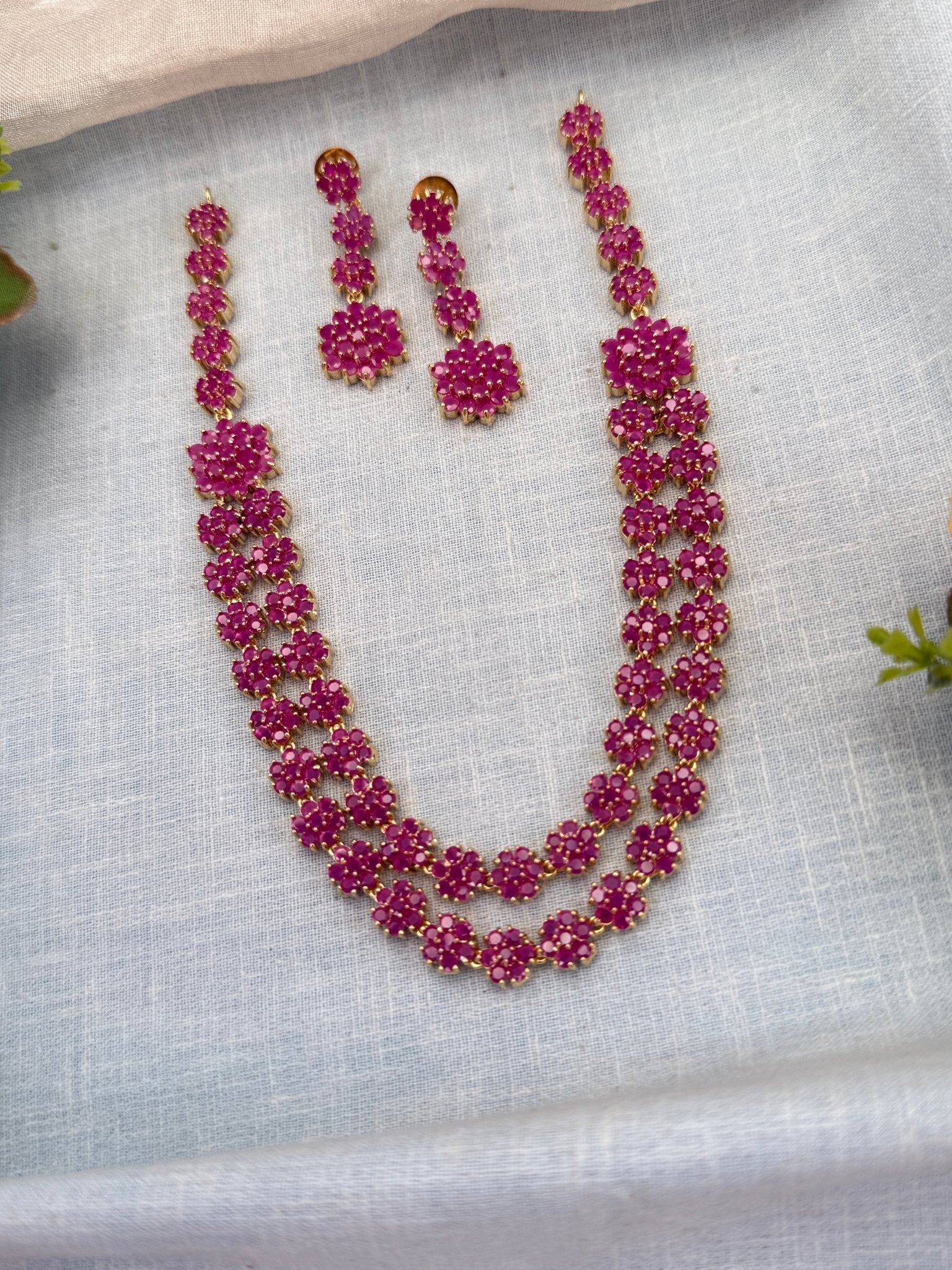 Royal Pearl Stone Short Necklace Set 703 - Mahilas