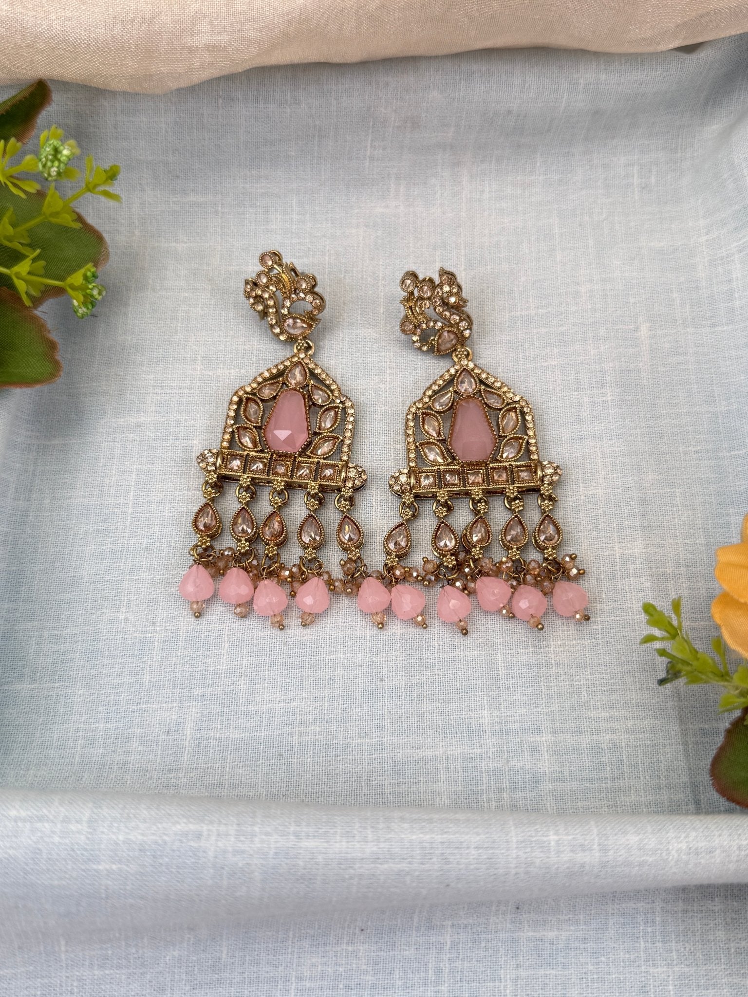 Royal Polki Stone Chandbali Earrings 0227 - Mahilas