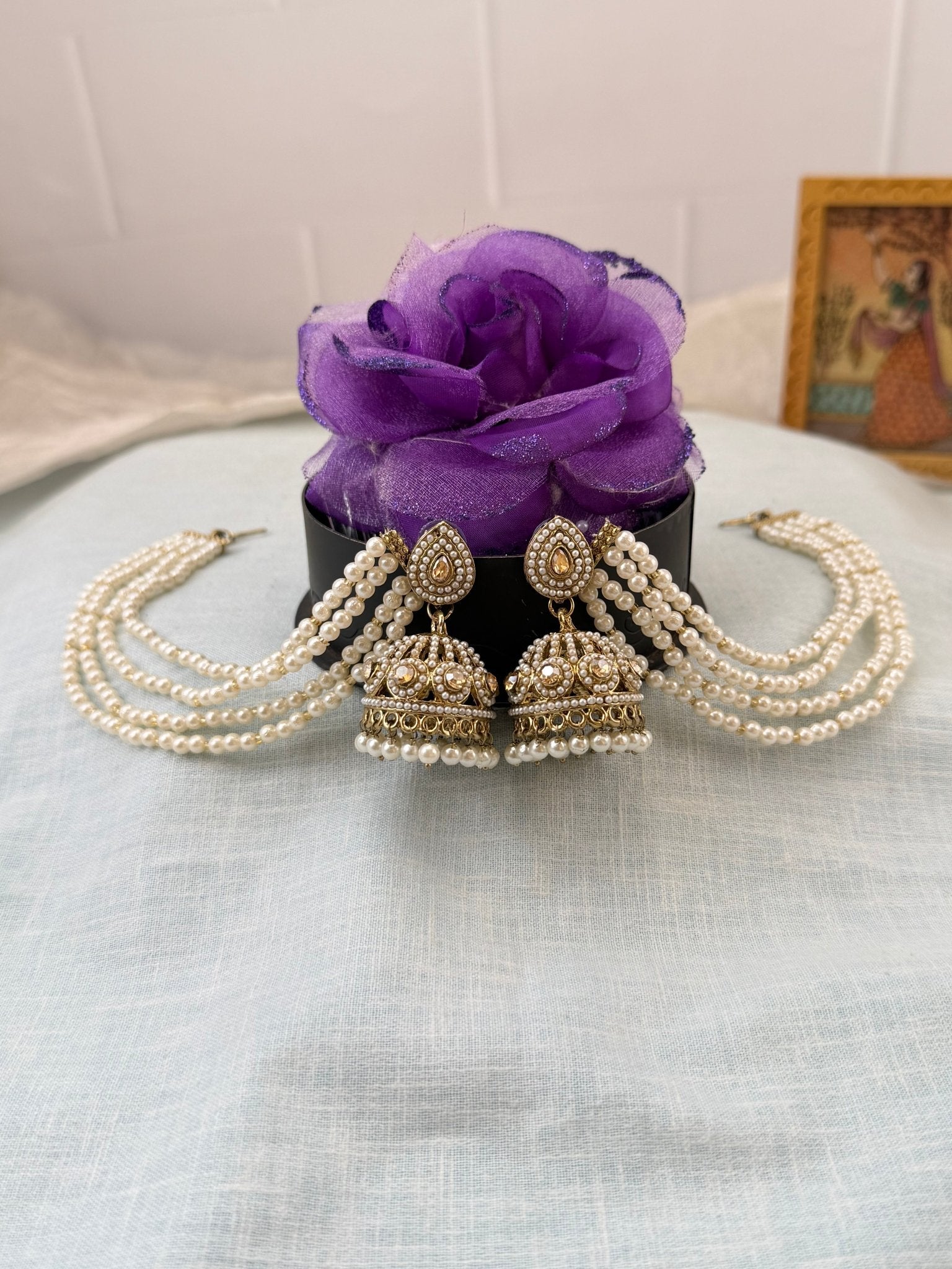 Royal Polki Style Jhumka with Maatal 0253 - Mahilas