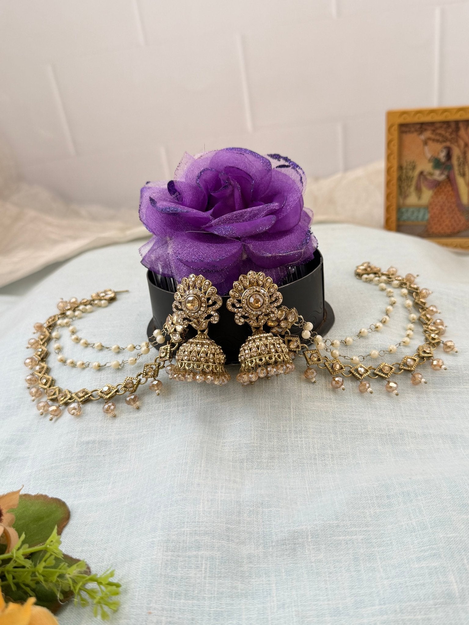 Royal Polki Style Jhumka with Maatal 0254 - Mahilas