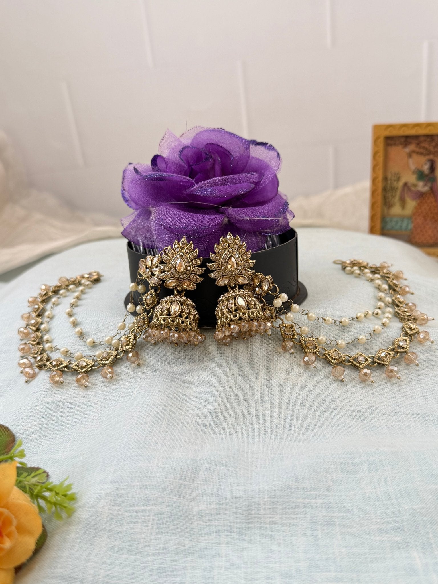 Royal Polki Style Jhumka with Maatal 0255 - Mahilas