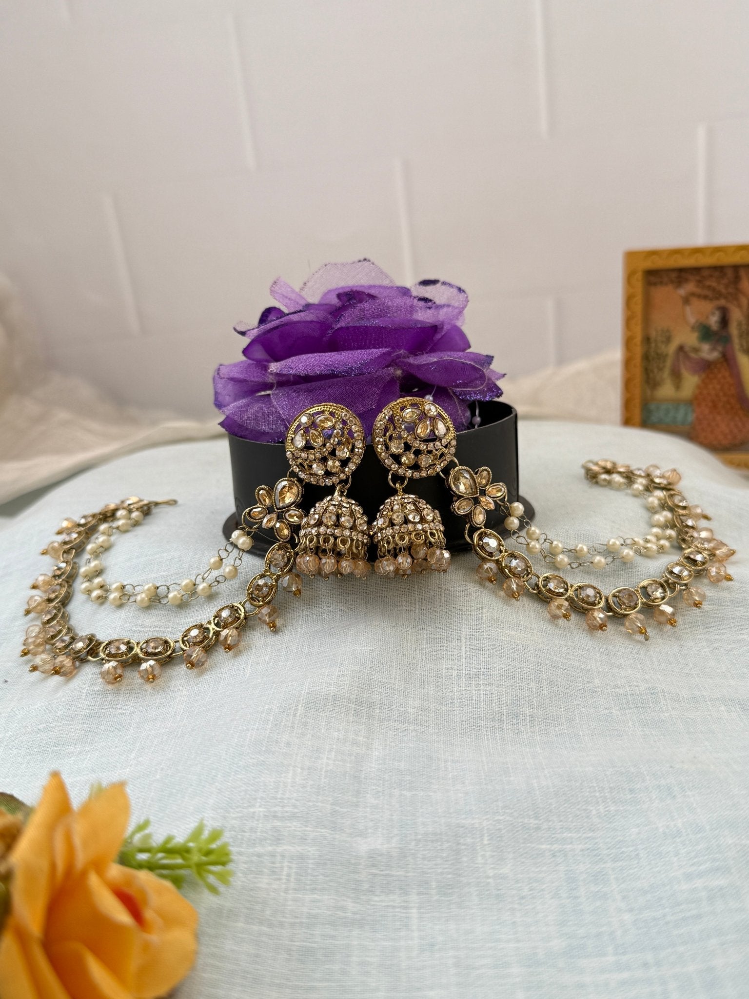 Royal Polki Style Jhumka with Maatal 0261 - Mahilas