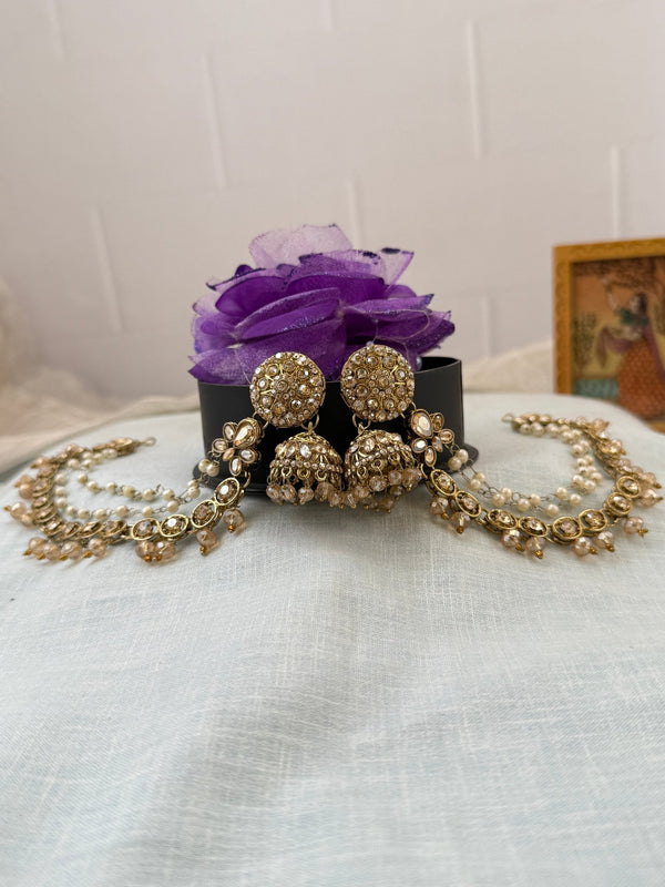 Royal Polki Style Jhumka with Maatal 0263