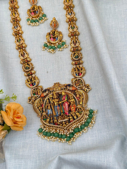 Royal Srinivasa Kalyana Story Antique Necklace Set 994 - Mahilas