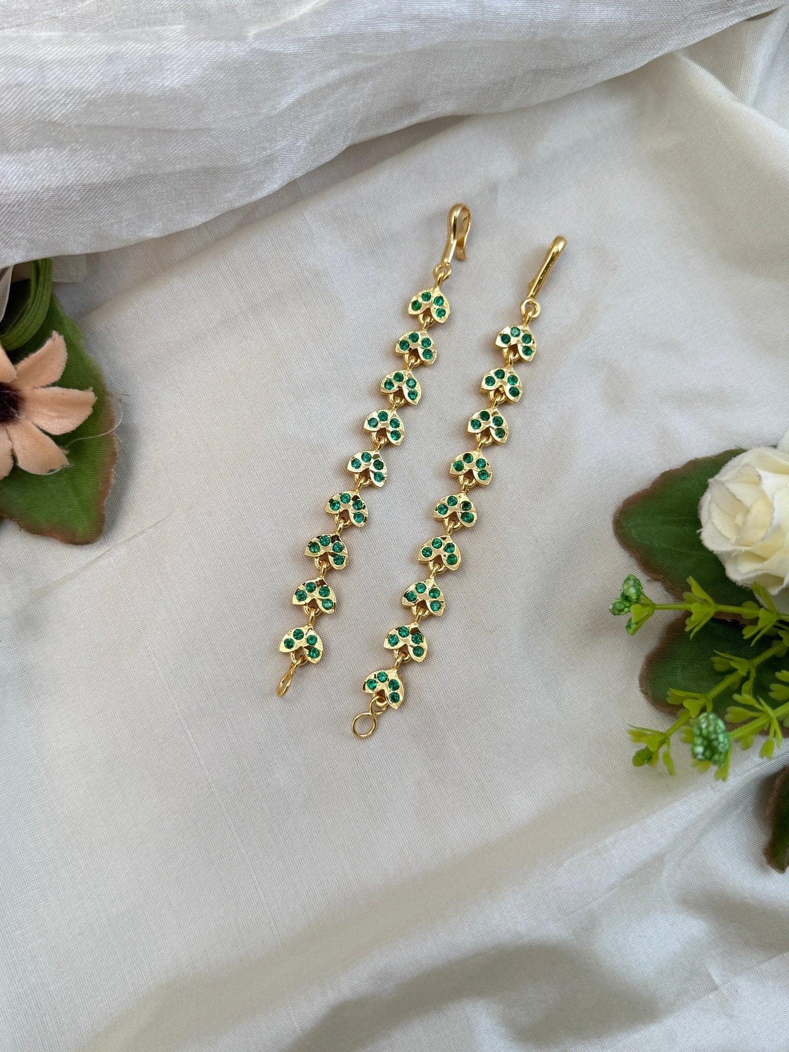 Royal Stone Straight Maatal Earchain 296 - Mahilas