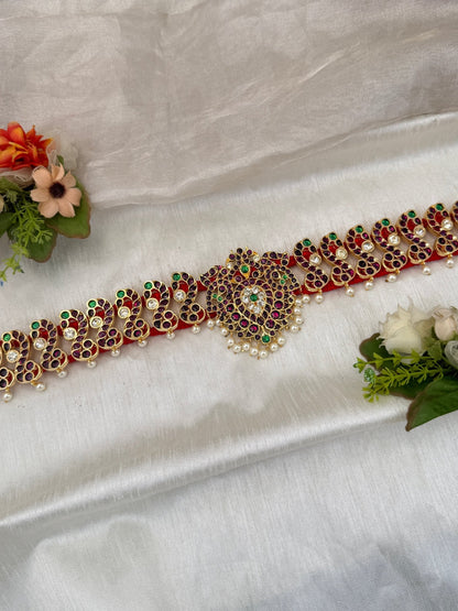 Royal Temple Pure Kemp Brass Bharatanatyam Waist Belt 021 - Mahilas