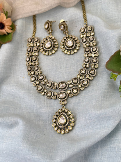 Royal Victorian Kundan Layer Short Necklace Set 681 - Mahilas