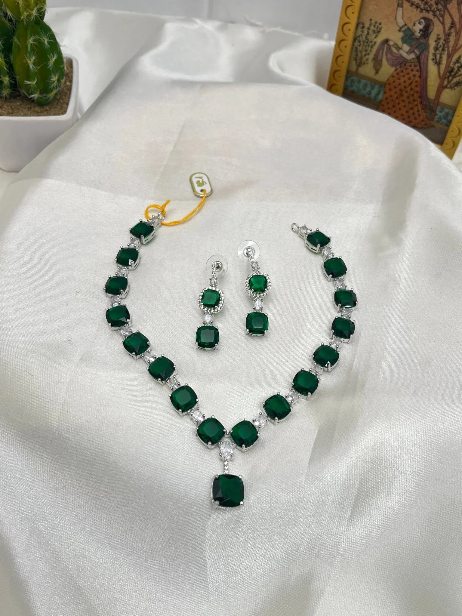 Simple Stone Necklace Set 0082 - Mahilas