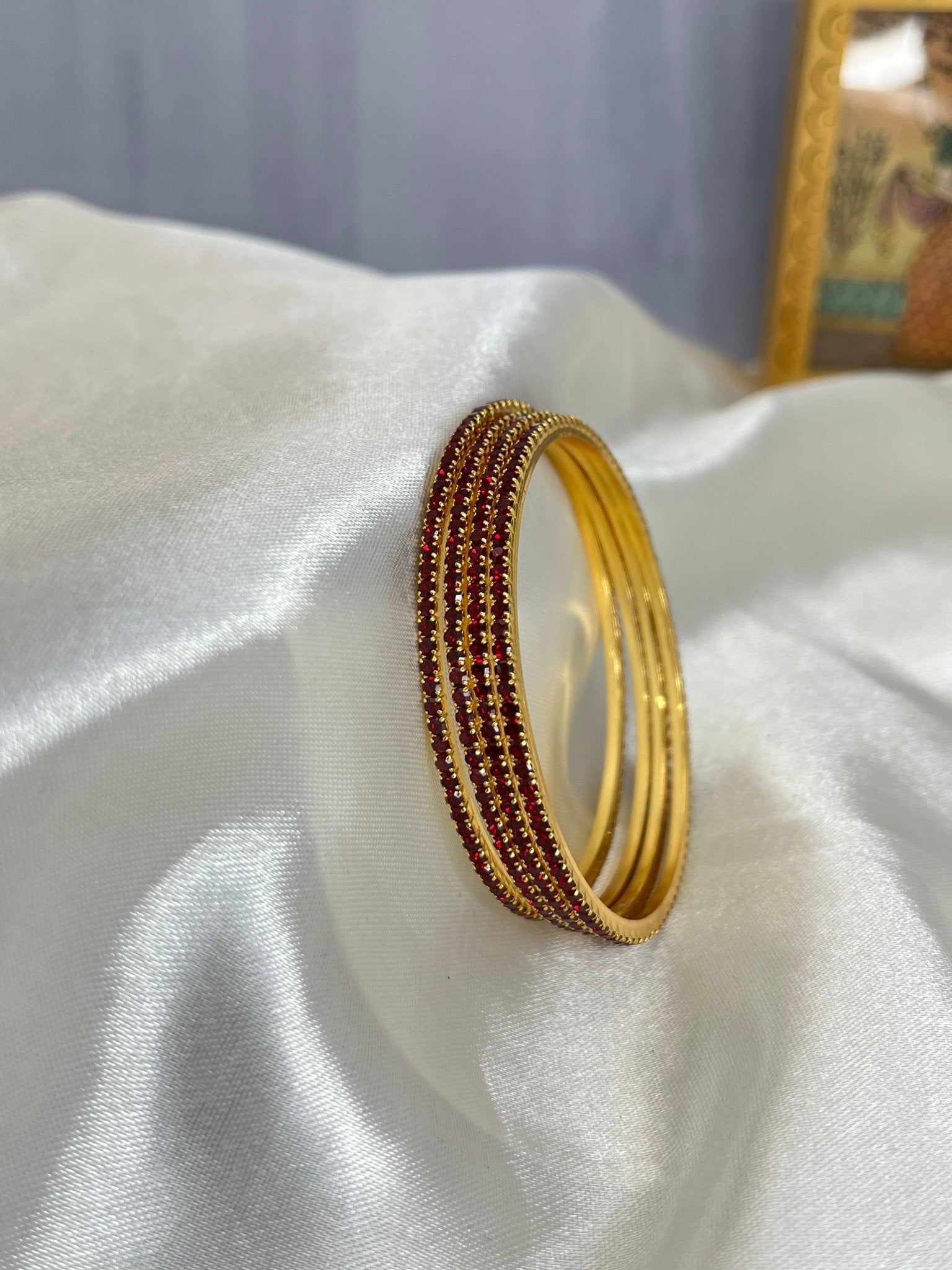 Small Stones Thin Bangles Design - Amulya - Mahilas