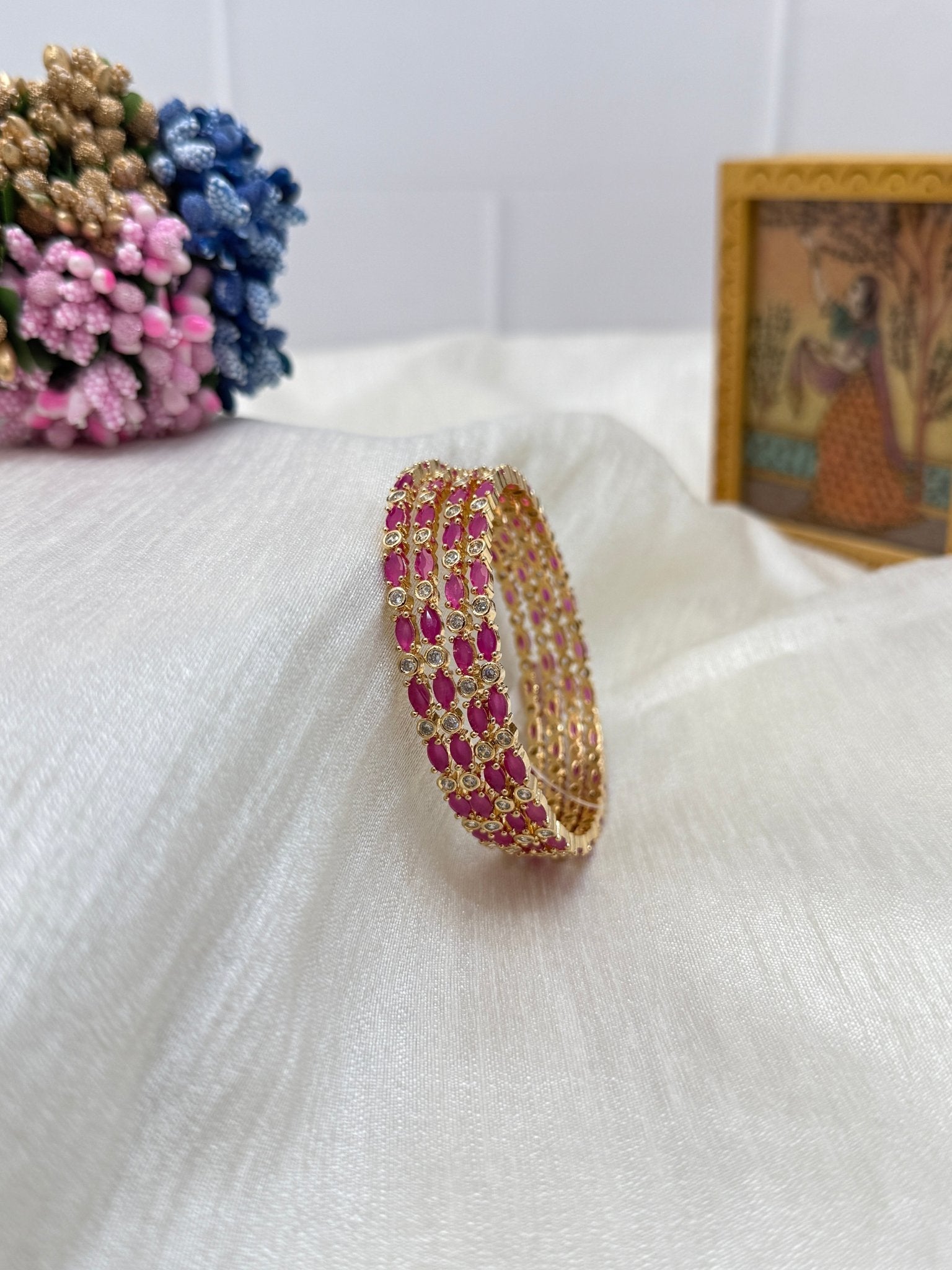 Stone Bangles 0344 (6 colours) - Mahilas