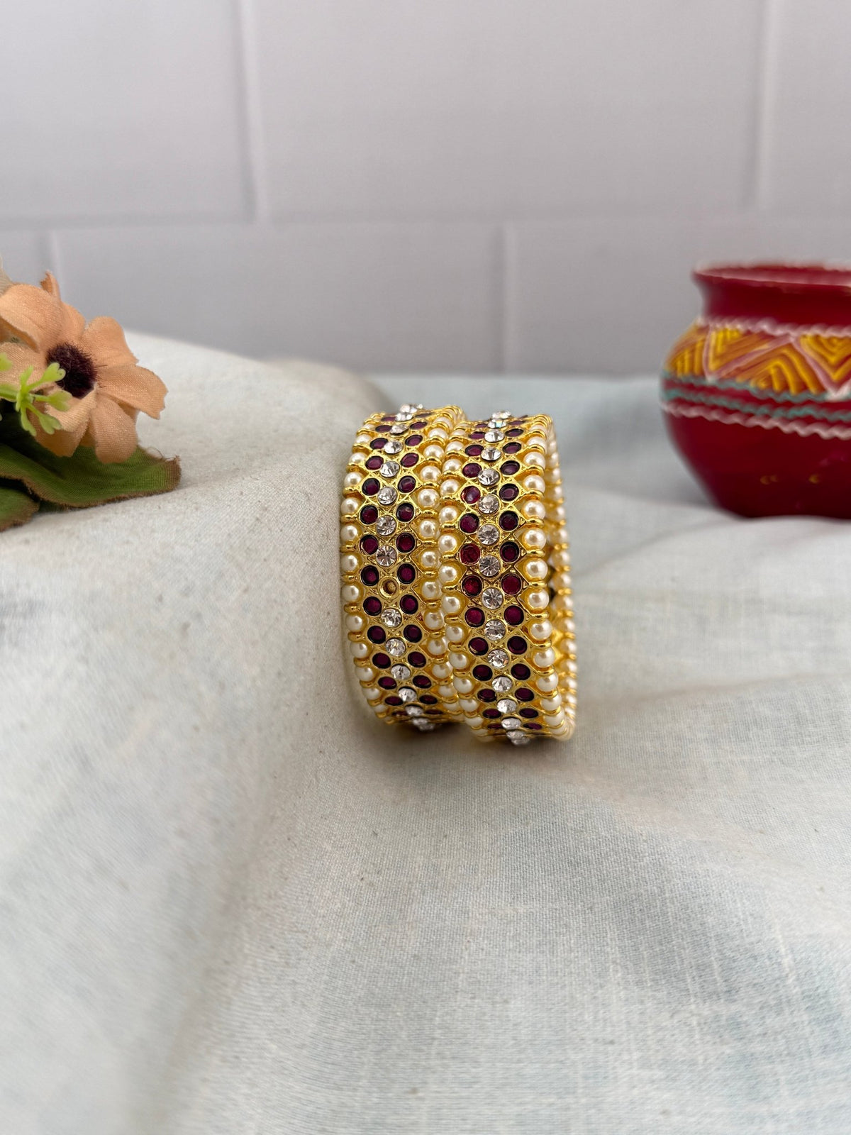 Temple Bangles In Pure Brass | Bharatanatyam | 034 - Mahilas