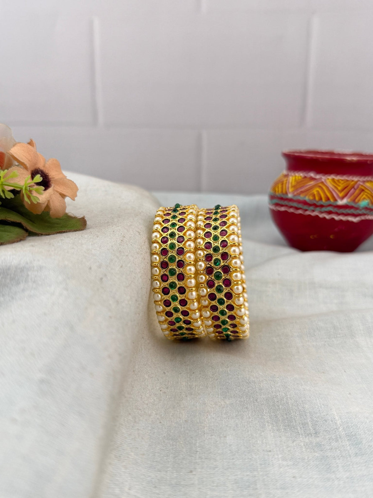 Temple Bangles In Pure Brass | Bharatanatyam | 035 - Mahilas