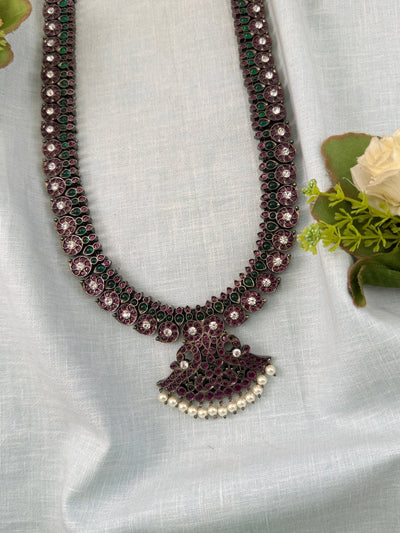 Temple Long Necklace Dark Antique Pure Brass | 010 - Mahilas