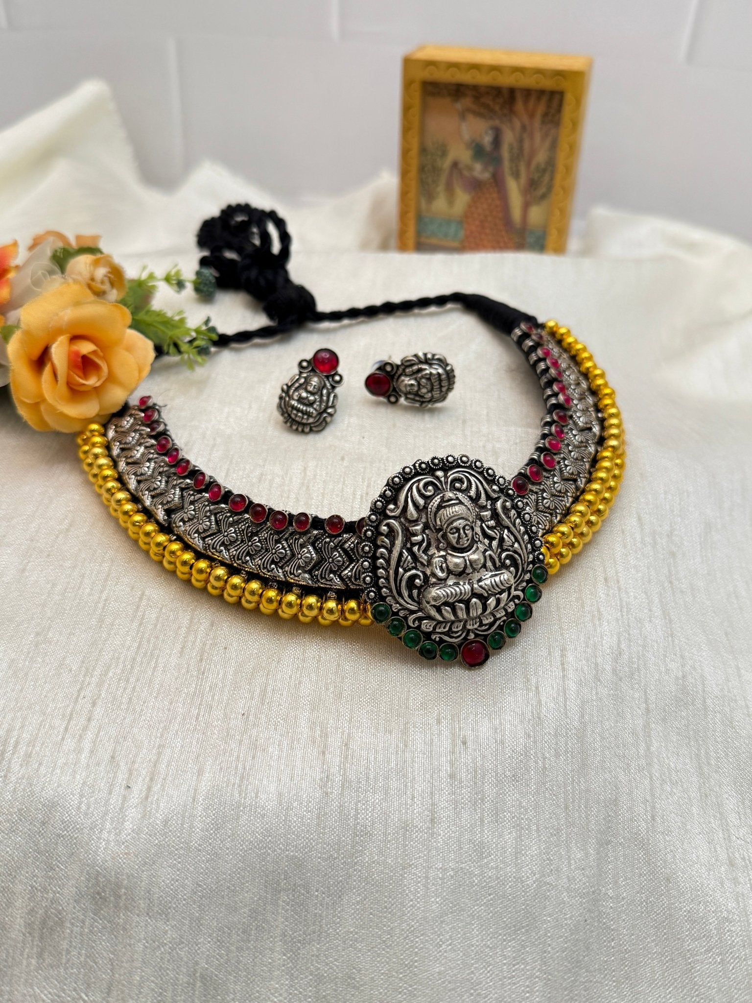 Tussi Oxidised Premium Necklace Set 021 - Mahilas