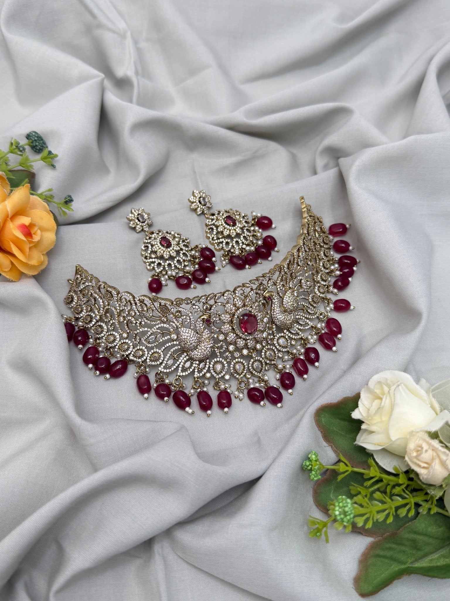 Victorian Choker Set 213 (5 Colours) - Mahilas