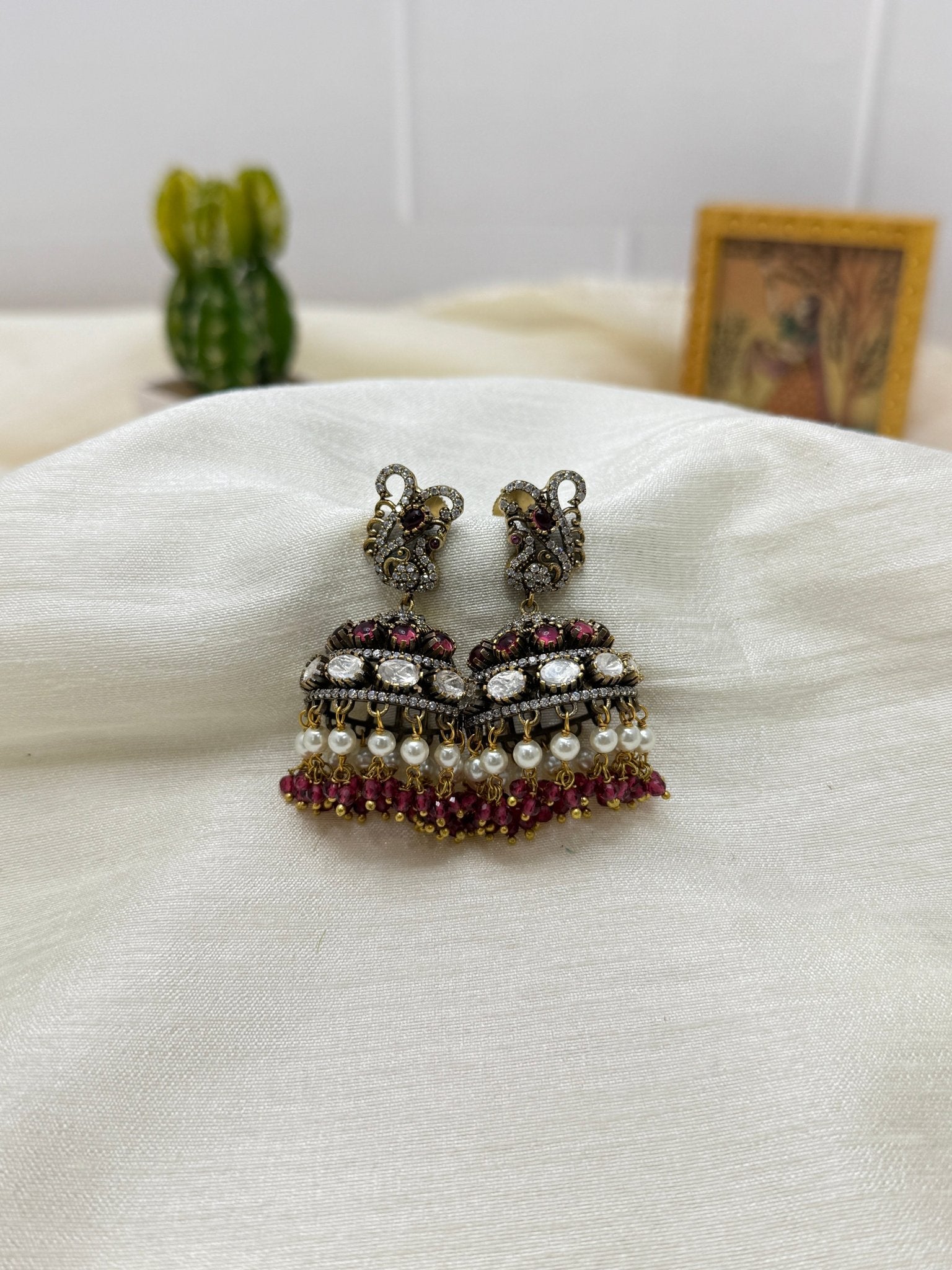 Victorian Jhumka Earrings 1092 - Mahilas