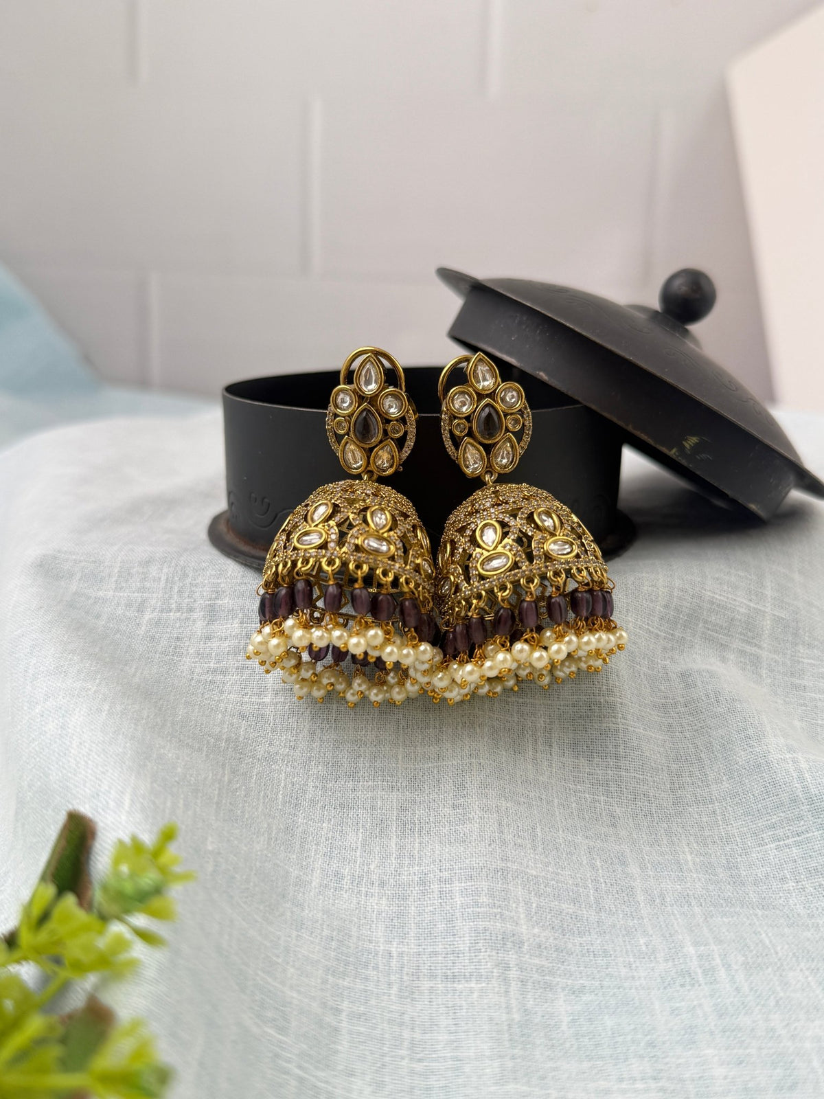 Victorian Jhumka Earrings Premium | E0428 - Mahilas