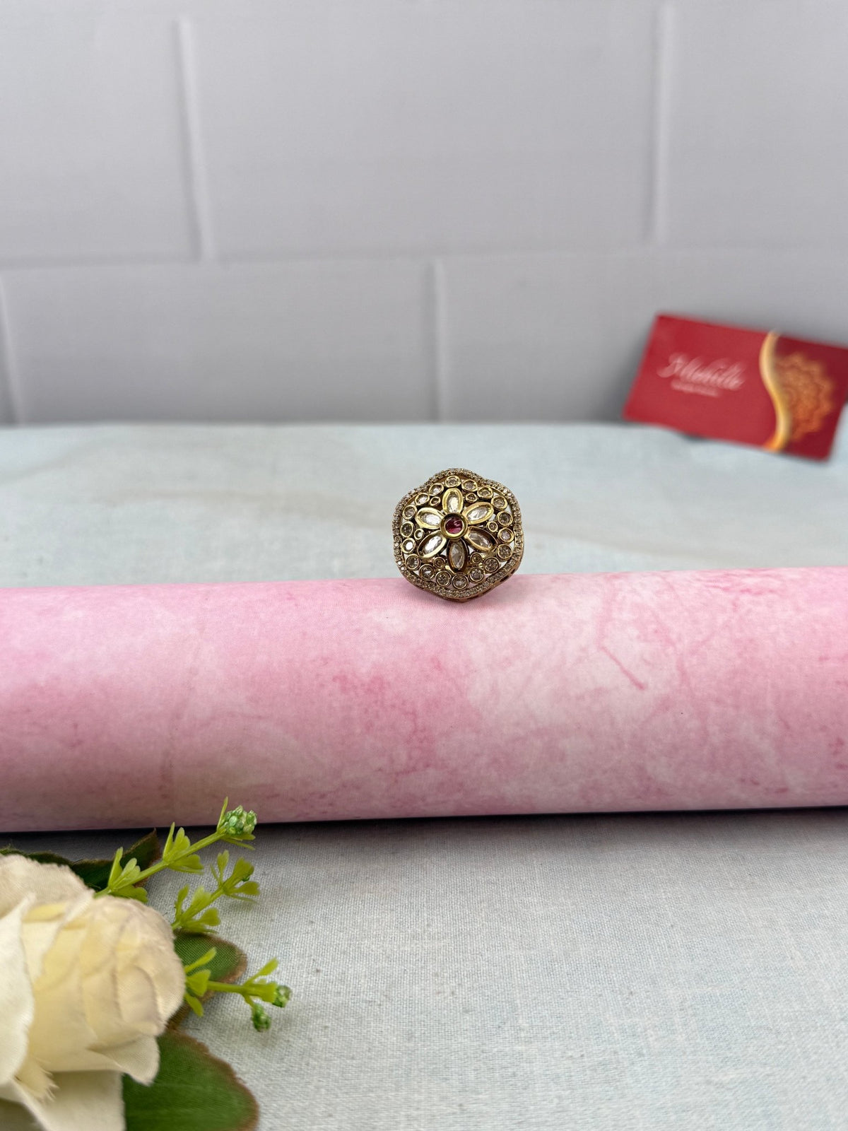 Victorian Kundan Finger Ring | F0040 - Mahilas